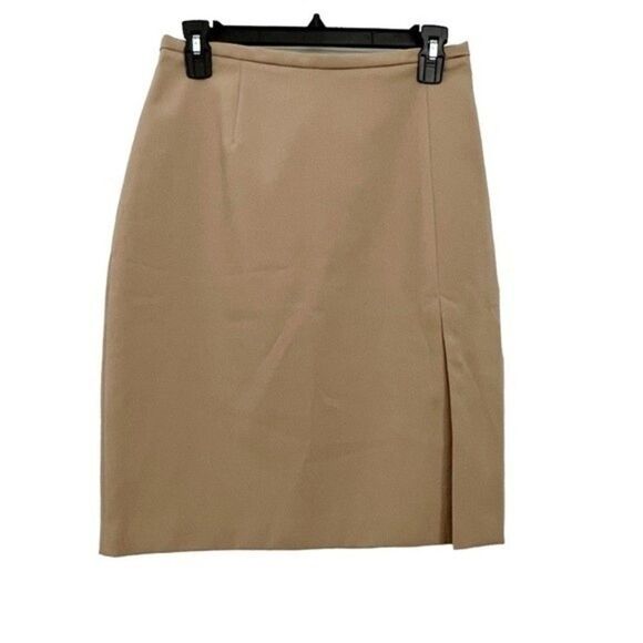 French Connection Beige Front Side Slit Skirt NWT Size 8 - Picture 1 of 10